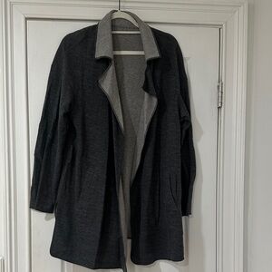 Chic Gray Open Front Cardigan